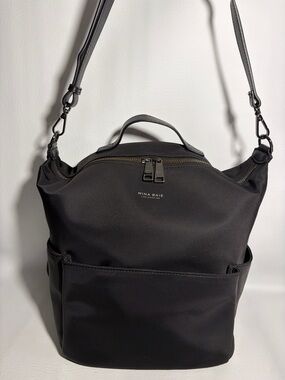 Mina Baie Stevie Black Mini Convertible Backpack (Nylon)